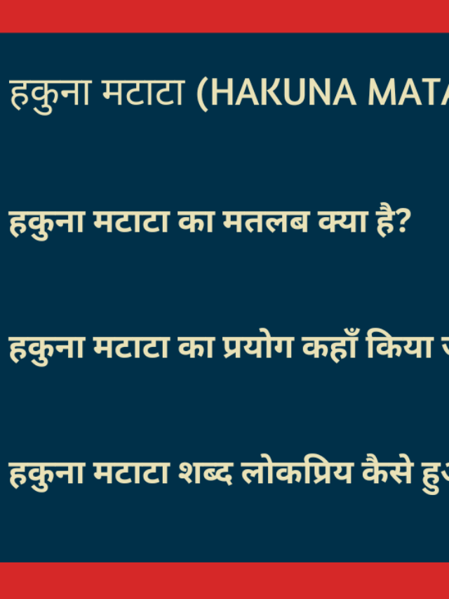 हकुना मटाटा का मतलब क्या है? Meaning of Hakuna Matata in Hindi